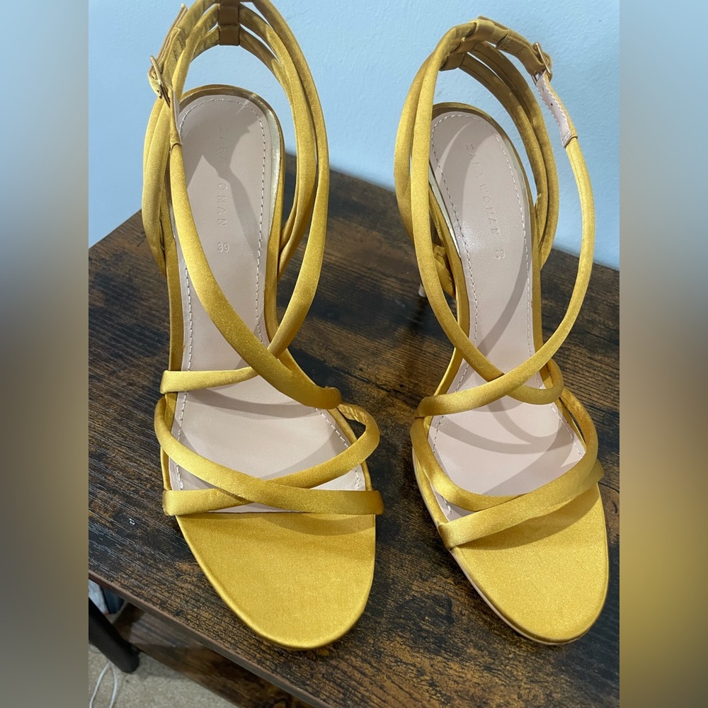 Zara Mustard Strappy Heels